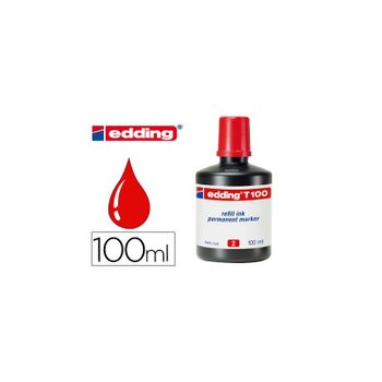 Tinta Rotulador Edding T-100 Rojo -frasco De 100 Ml 10 Unidades 10 Unidades