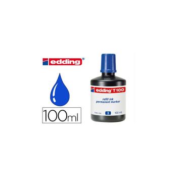 Tinta Rotulador Edding T-100 Azul -frasco De 100 Ml 10 Unidades 10 Unidades