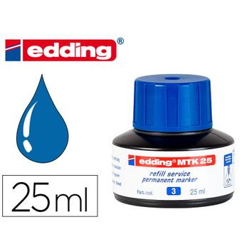 Tinta Rotulador Edding Mtk25 Con Sistema Capilar Color Azul Frasco De 25 Ml