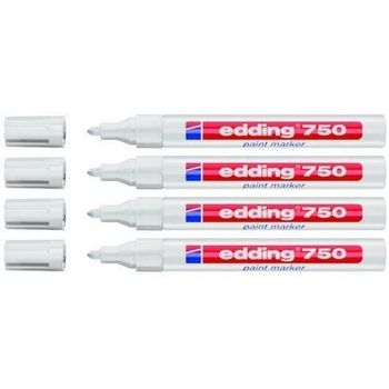 Edding Marcador De Pintura 750 Industria, 2-4mm - Blanco, 4er Pack