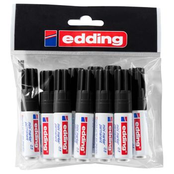 Rotulador Permanente 10 Unidades Negro Mini 0,5 Edding