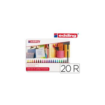 Rotulador Edding Punta Fibra 1200 Caja De 20 Colores Surtidos Punta Redonda 0,5 Mm 24 Unidades