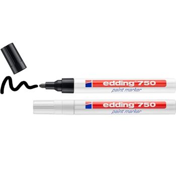 Edding 750 Industrial Paintmarker - X 2 Blister Cardado Negro/blanco