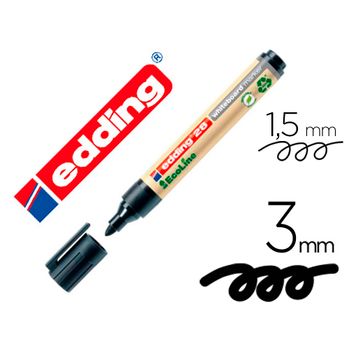 Rotulador Edding 28 Para Pizarra Blanca Ecoline 90% Reciclado Color Negro Punta Redonda 1,5-3 Mm Recargable