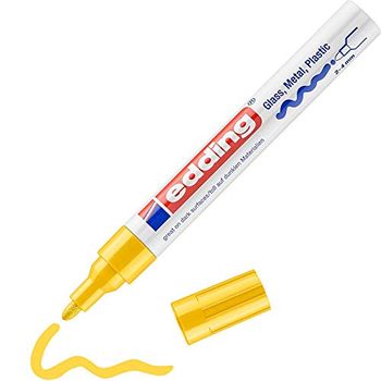 Edding 750 Marcador De Tinta Opaca Brillante - Amarillo - 1 Rotulador - Punta Redonda 2-4 Mm - Rotulador Brillante Efecto Lacado Para Vidrio, Piedras, Madera, Plastico, Papel - Color Permanente