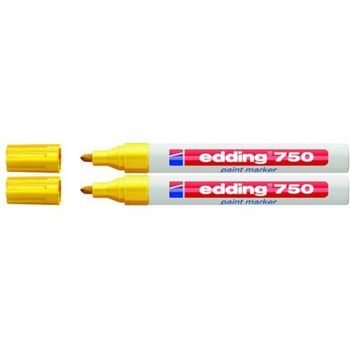 Edding Marcadores De Pintura 750 Industrial, 2-4 Mm (2 Unidades, Amarillo)