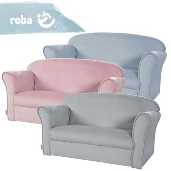 Sofá Para Niños Con Reposabrazos Azul Cielo Claro Roba