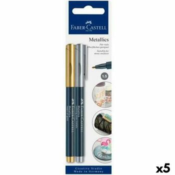 Set De Rotuladores Faber-castell Creative Studio Metallics Dorado Metal (5 Unidades)