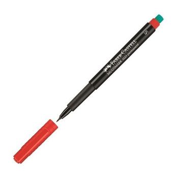 Faber - Castell Rotulador Permanente Multimark Punta Super Fina Rojo -10 Unidades-