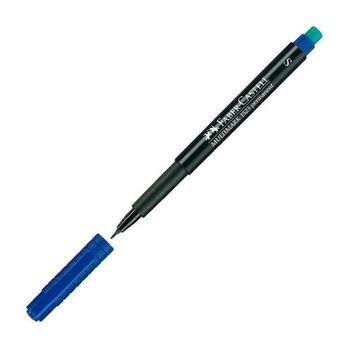 Faber - Castell Rotulador Permanente Multimark Punta Super Fina Azul -10 Unidades-