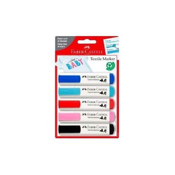 Faber Castell Marcador Textil Baby Party Colores Surtidos Blister -5u-