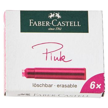 Caja 6 Cartuchos Tinta Pluma Faber-castell Rosa