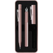 Faber-castell 201539 - Set Estilografico - Pluma M Y Boligrafo Xb M - Rosa Palo