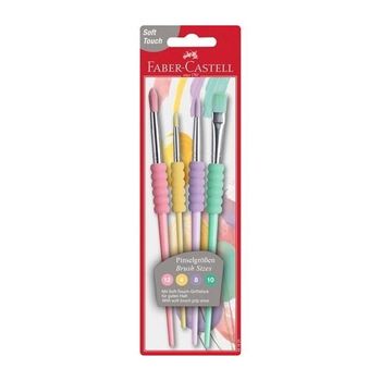 Faber Castell Juego De Pinceles 4 Formatos Colores Pastel En Blister