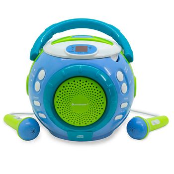 Soundmaster Kcd1600bl Radio Infantil Karaoke, Reproductor Cd-cdr-cdrw, 2 Micrófonos, Portátil, Azul