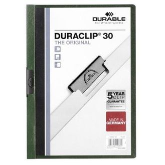 Durable Carpeta Dossier Pinza Duraclip 30 Verde Oscuro A4 -25u-