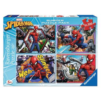 Puzzle Spiderman Bumper Pack 4x100 Piezas Ravensburger 06914