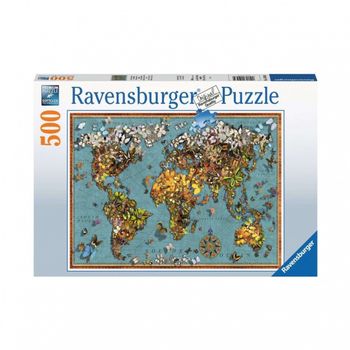 Puzzle 500 P - Mapa Mundial De Mariposas