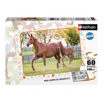 Puzzle 60p Mamá Y Caballo Bebé