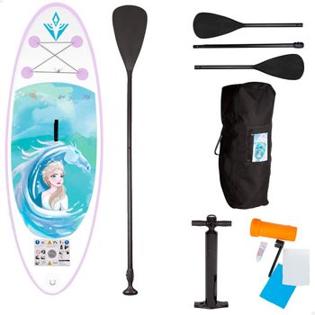 Tabla De Paddle Surf Hinchable Para Niños Diseño Frozen John 213x71x10 Cm, Lila Y Azul