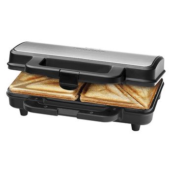 Tostadora + Sandwichera 800w 2 Ranuras Acero Inoxidable 7 Niveles De Tostado