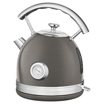 Hervidor de agua - ADLER AD1295B, Hervidor Agua Eléctrico, Capacidad 1,7L,  sin BPA, Control Temperatura, Acero Inox, Inalámbr, 2200 W, 1.7 l, Negro