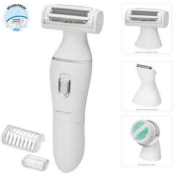 Set Afeitadora Femenina Corporal, Recortador Precisión, Limpiador Facial, Ideal Viaje, Ipx4 Blanco  Proficare Lbs 3001