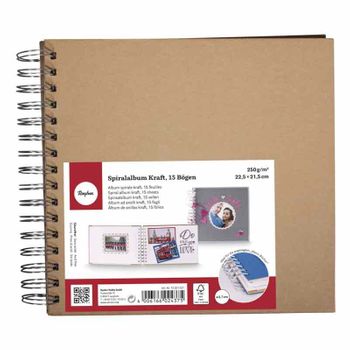 Cuaderno Kraft Con Espiral 22.5 X 21.5 Cm