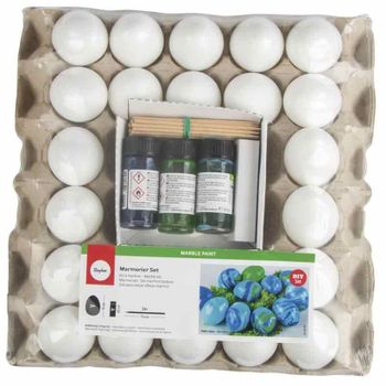 Kit De Barbado 24 Huevos De Plástico Blanco + 3 Macetas