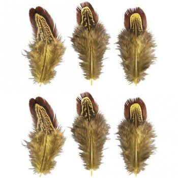 6 Plumas Decorativas - Amarillo