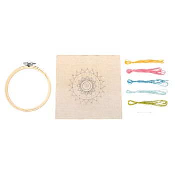 Kit De Bordado - Mandala - 13,5 Cm