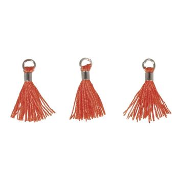 3 Mini Borlas Con Ojal 15 Mm - Naranja