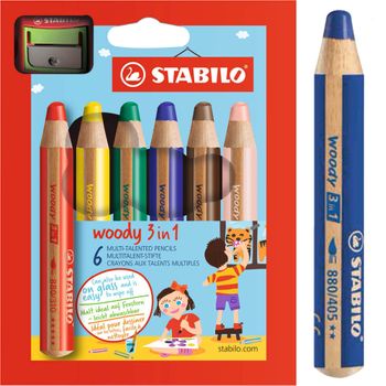 Lápices De Colores Multi-talento Stabilo Woody 6 Colores