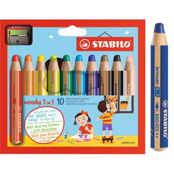 Lápices De Colores Multi-talento Stabilo Woody 10 Colores