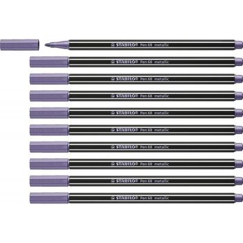 Stabilo Pen 68 Metallic Rotulador Violeta Met?lico Caja -10u-