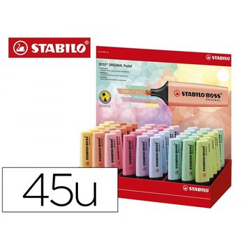 Stabilo Boss Original Marcador Fluorescente 10 Colores Pastel Expositor 45u