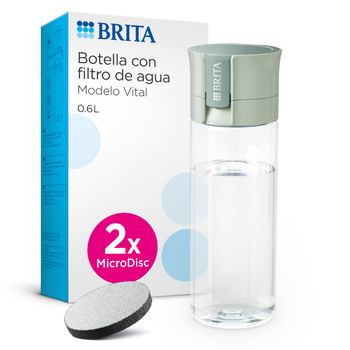 Brita Botella Filtrante De Agua Vital Verde Claro (600 Ml), 2 Filtros Microdisc
