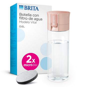 Brita Botella Filtrante De Agua Vital Rosa (600 Ml), 2 Filtros Microdisc