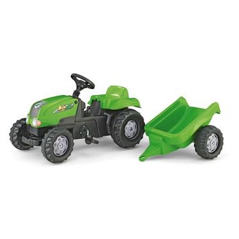Tractor A Pedales Infantil Con Remolque Color Verde