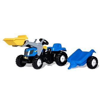 Tractor A Pedales Infantil Con Remolque Y Con Pala New Holland