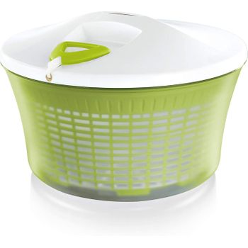 Leifheit 23069 Escurridor De Ensalada Verde, Transparente, Blanco Manivela/pomo