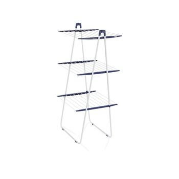 Vileda Pack 4 tendederos Torre, acero inoxidable, blanco, 64.4 x 2.0 x 28.0  in