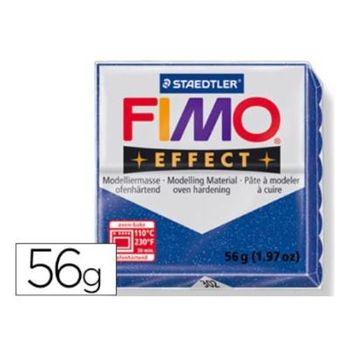 Pasta Staedtler Fimo Effect 56 Gr Azul Purpurina