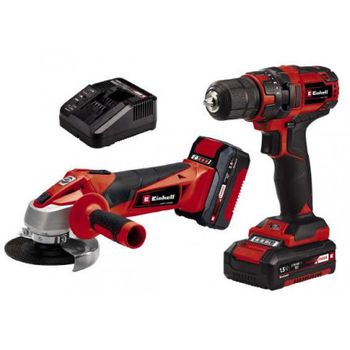 Set Taladro  + Amoladora Batería Tc-tk 18 Li Kit   Einhell