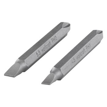 2 Puntas Dobles 60 Mm Para Taladro Wolfcraft Ph 1 + Ph 2