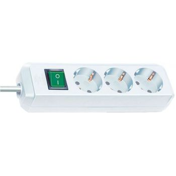 Base Múltiple Eco-line Blanca Con Interruptor (3 Tomas Y 1.5 M) Brennenstuhl 1152320015