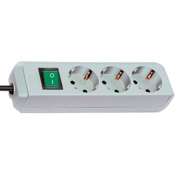 Base Múltiple Eco-line Gris Claro Con Interruptor (3 Tomas Y 1.5 M) Brennenstuhl 1152350015