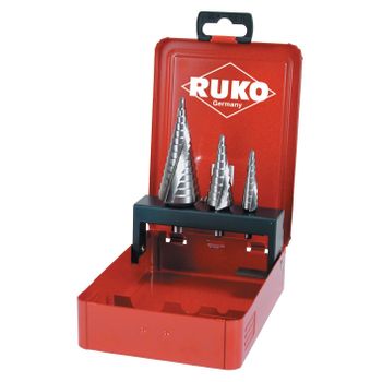 Ruko 101026 - Juego 3 Brocas Escalonadas Hss Tamaño Nº 0/9, 1 Y 2