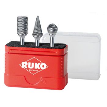 Ruko 116001 - Juego De 3 Fresas De Metal Duro Con Vástago De 6 Mm