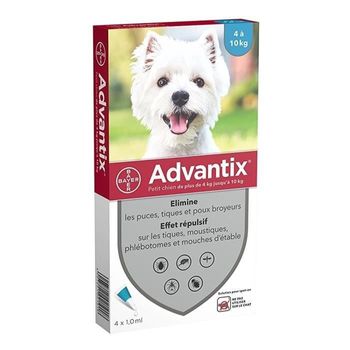 Pipetas Antiparasitarias Advantix 4: Para Perros Pequeños De 4 A 10 Kg